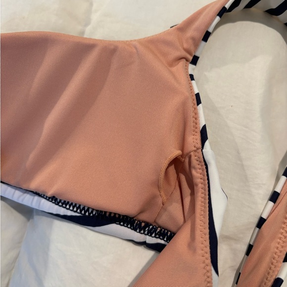 J. Crew Squareneck Bikini Top in Navy and White Stripes Size Small - Picture 6 of 6